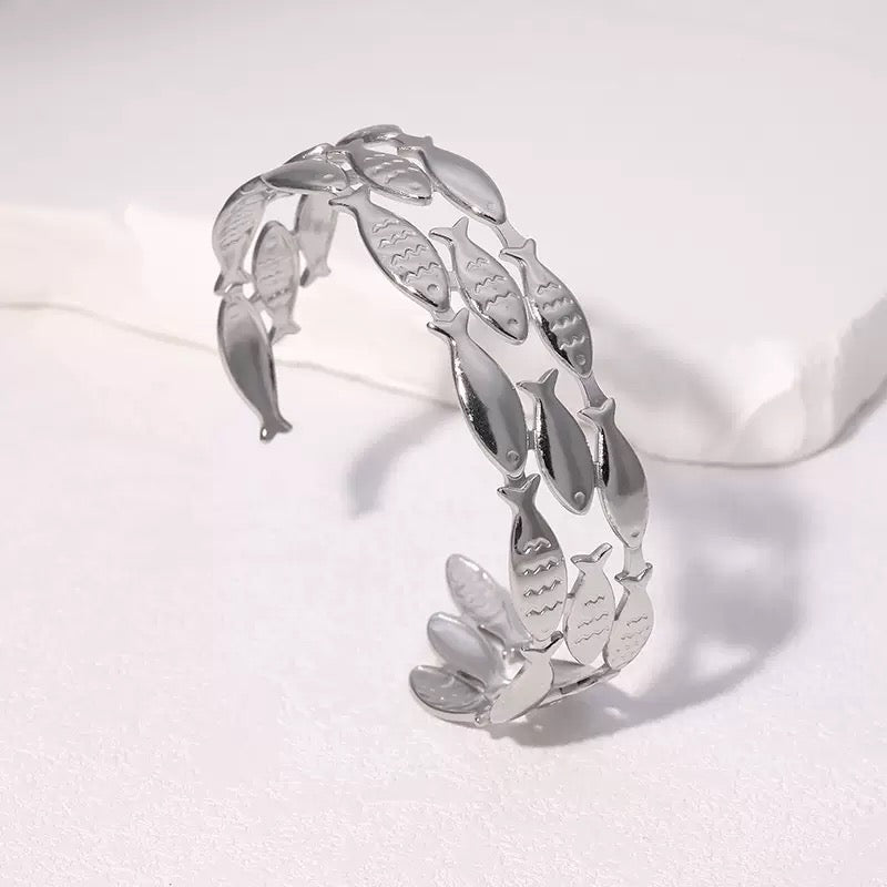 Fish Sardine Stainless Steel Bangle