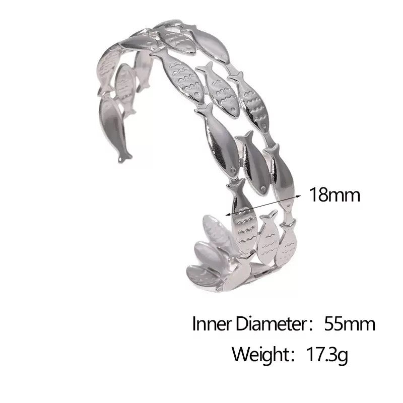 Fish Sardine Stainless Steel Bangle