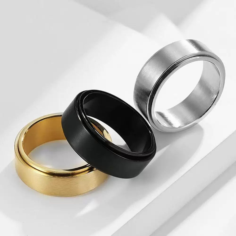 Flat simple Polishing stainless Steels Fidget Ring