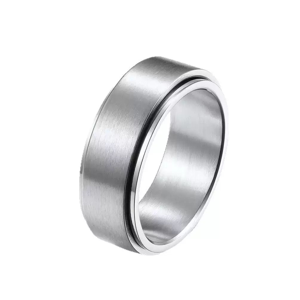 Flat simple Polishing stainless Steels Fidget Ring
