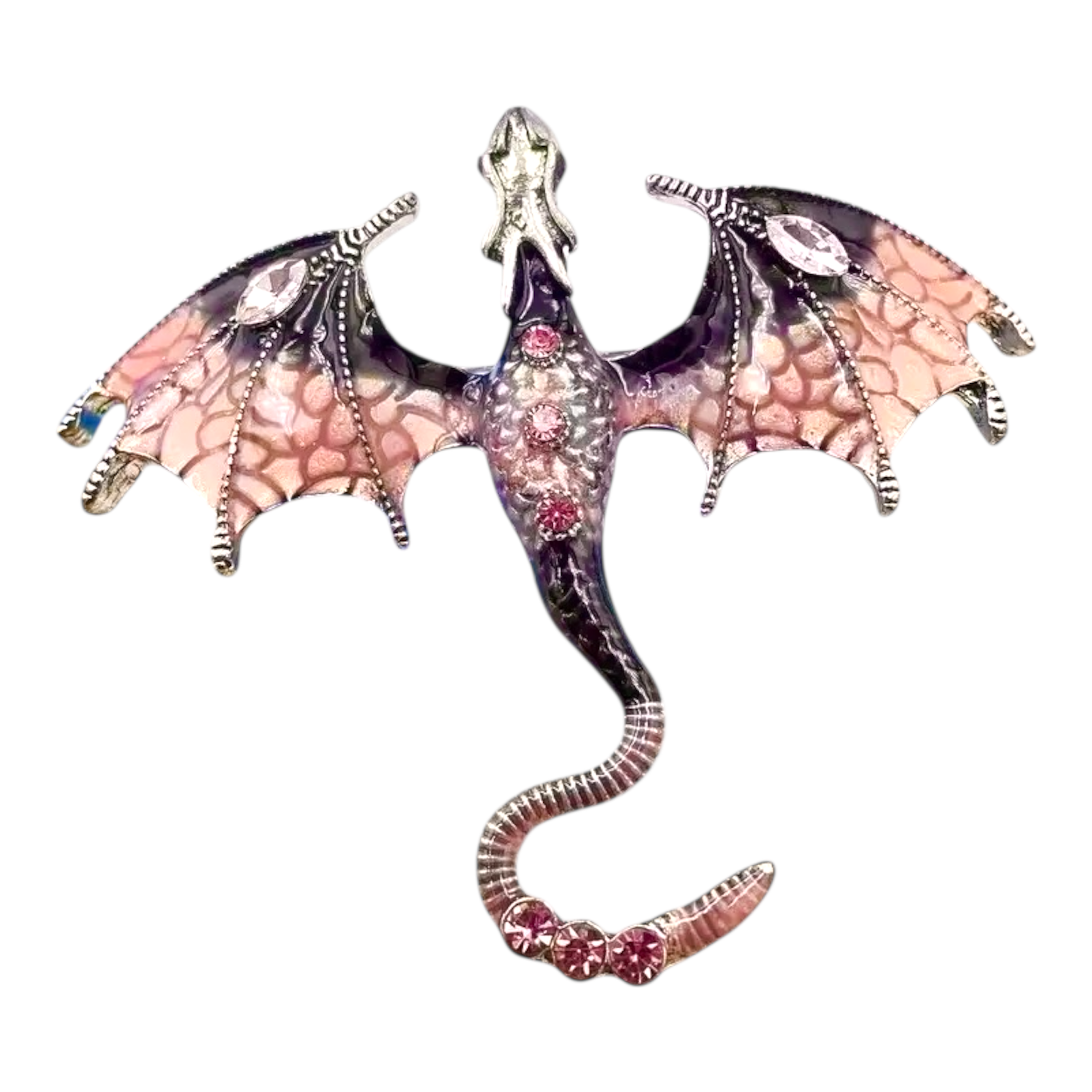 Celtic fantasy dragon enameled Broach