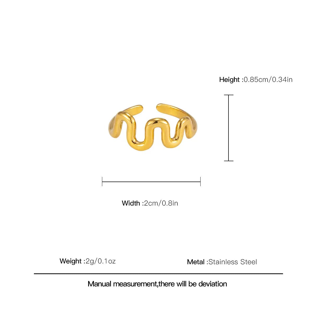 18K Gold Waves Bangle