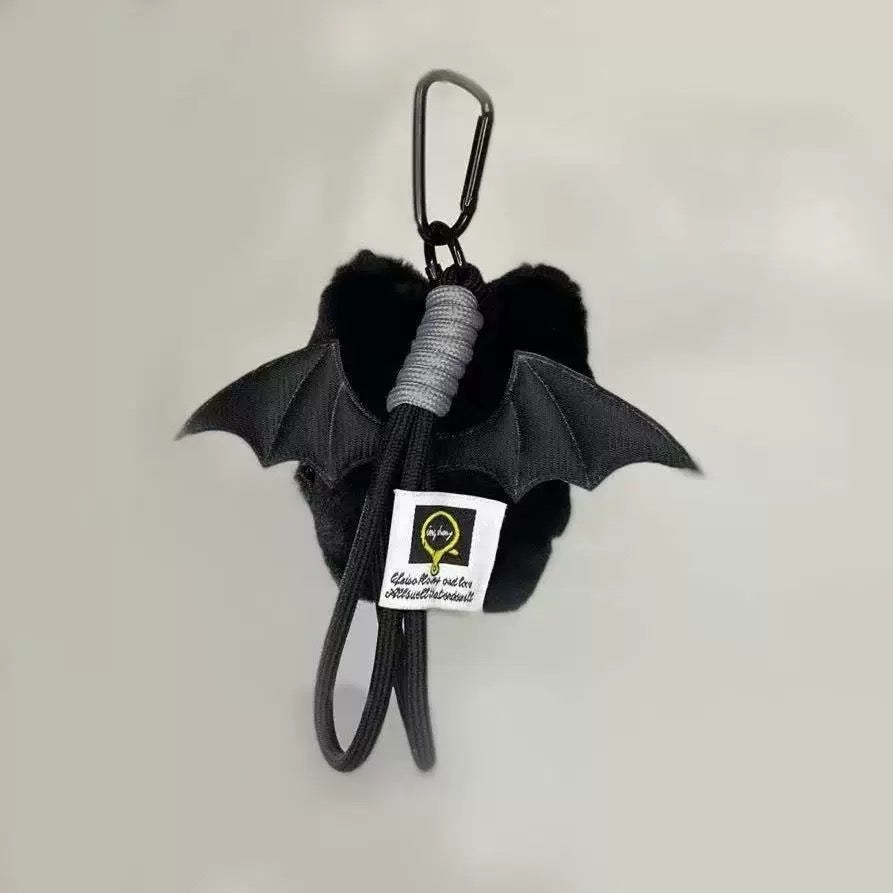 🦇 Midnight Guardian – Bat Cat Plush Keychain