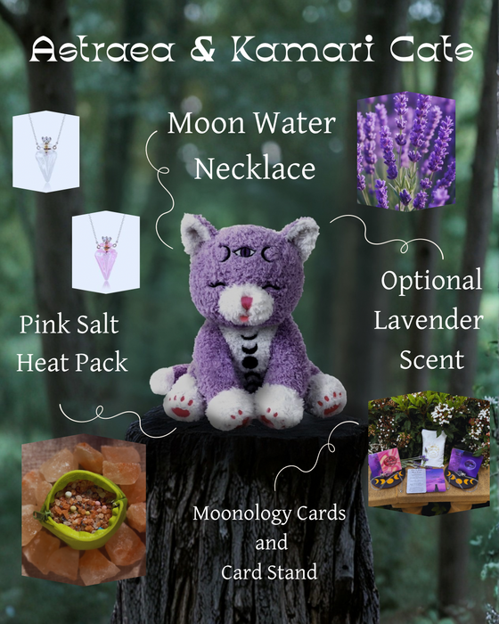 Purple Kamari or Astrea Cat - Weighted Plushies Emotion Support Buddies - Full set