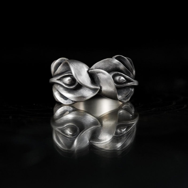 Gothic Phoenix Feathers silver Ring