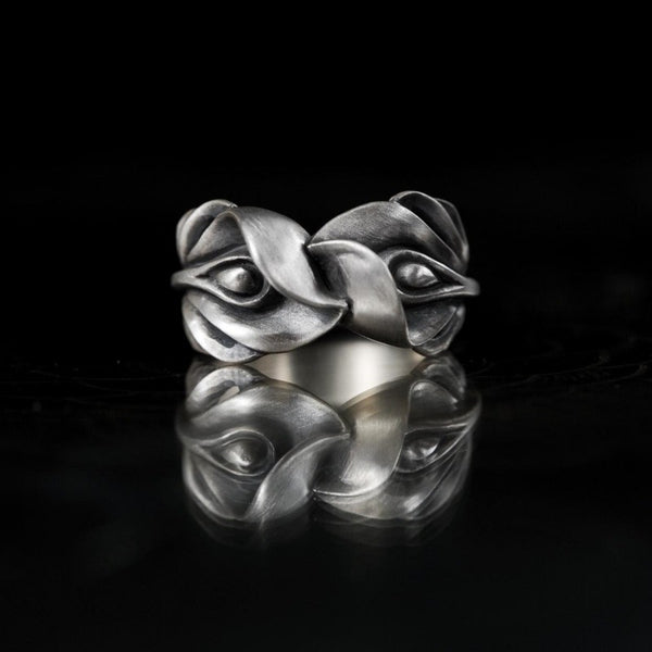 Gothic Phoenix Feathers silver Ring