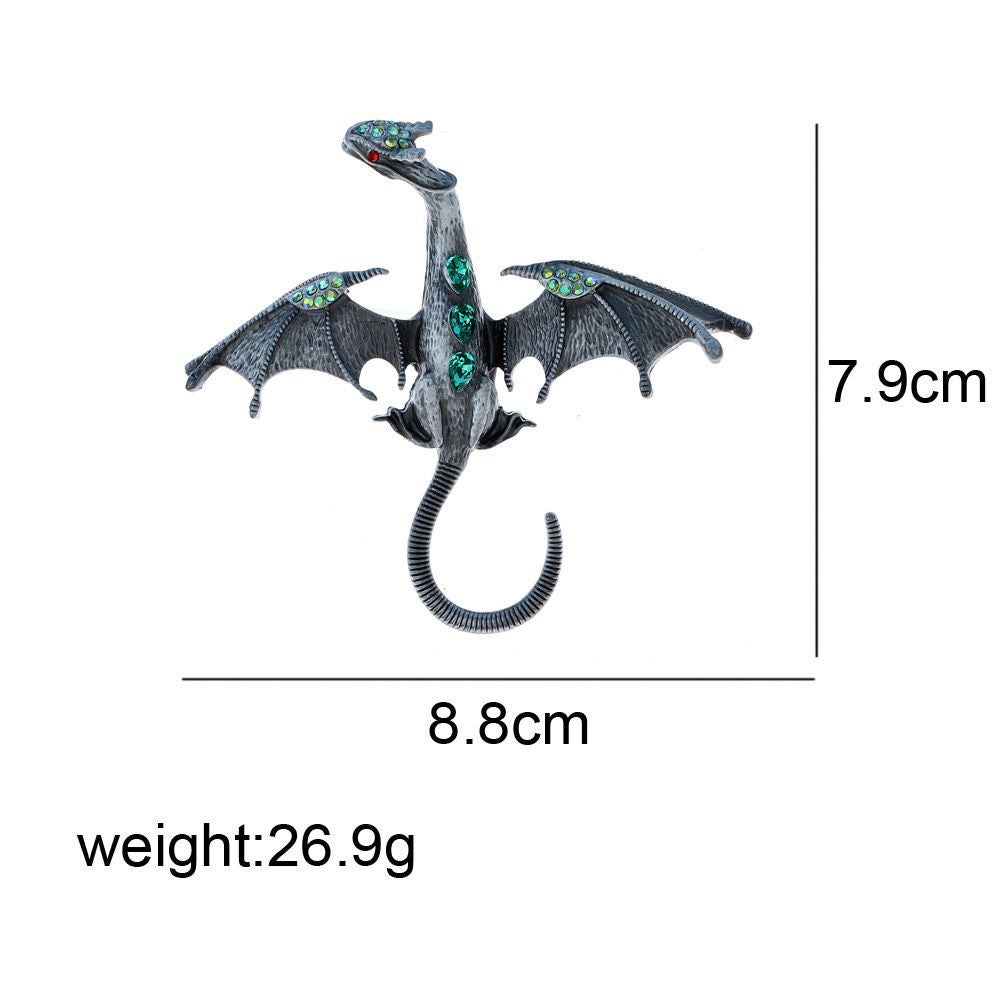 Celtic fantasy dragon enameled Broach