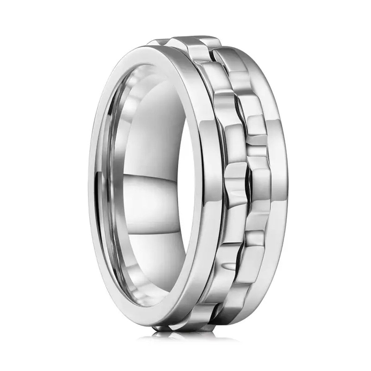 Gear wheel Fidget Ring Stainless Steel