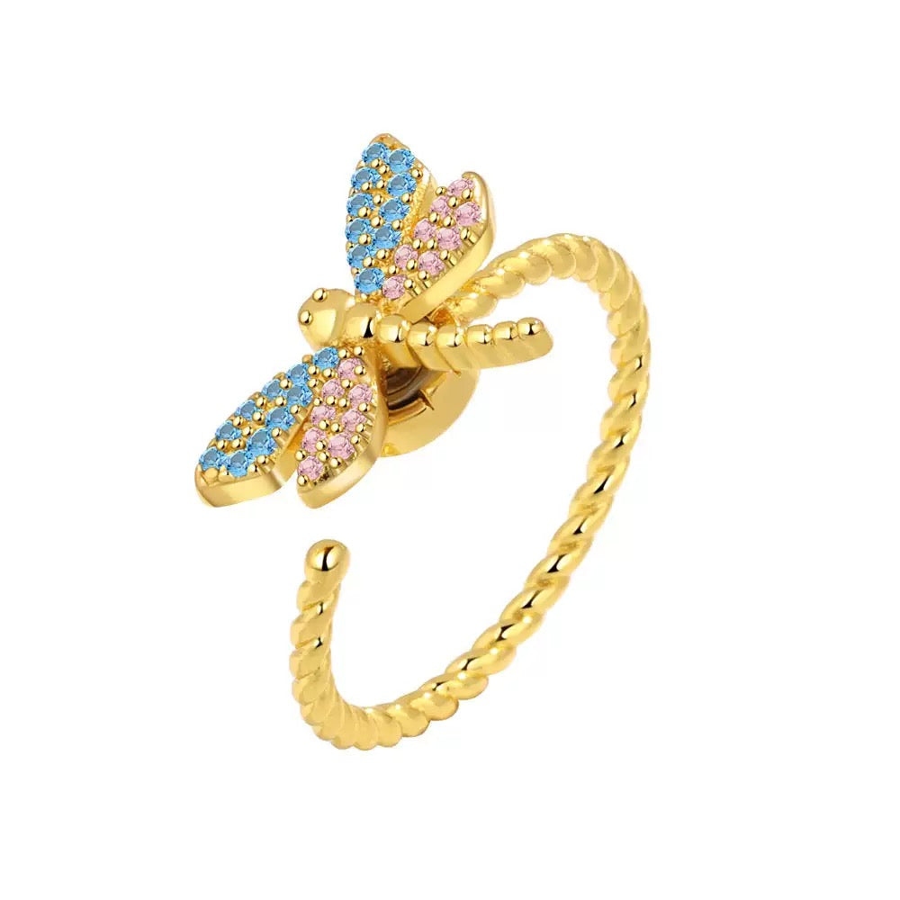 Gold Dragonfly Fidget Ring