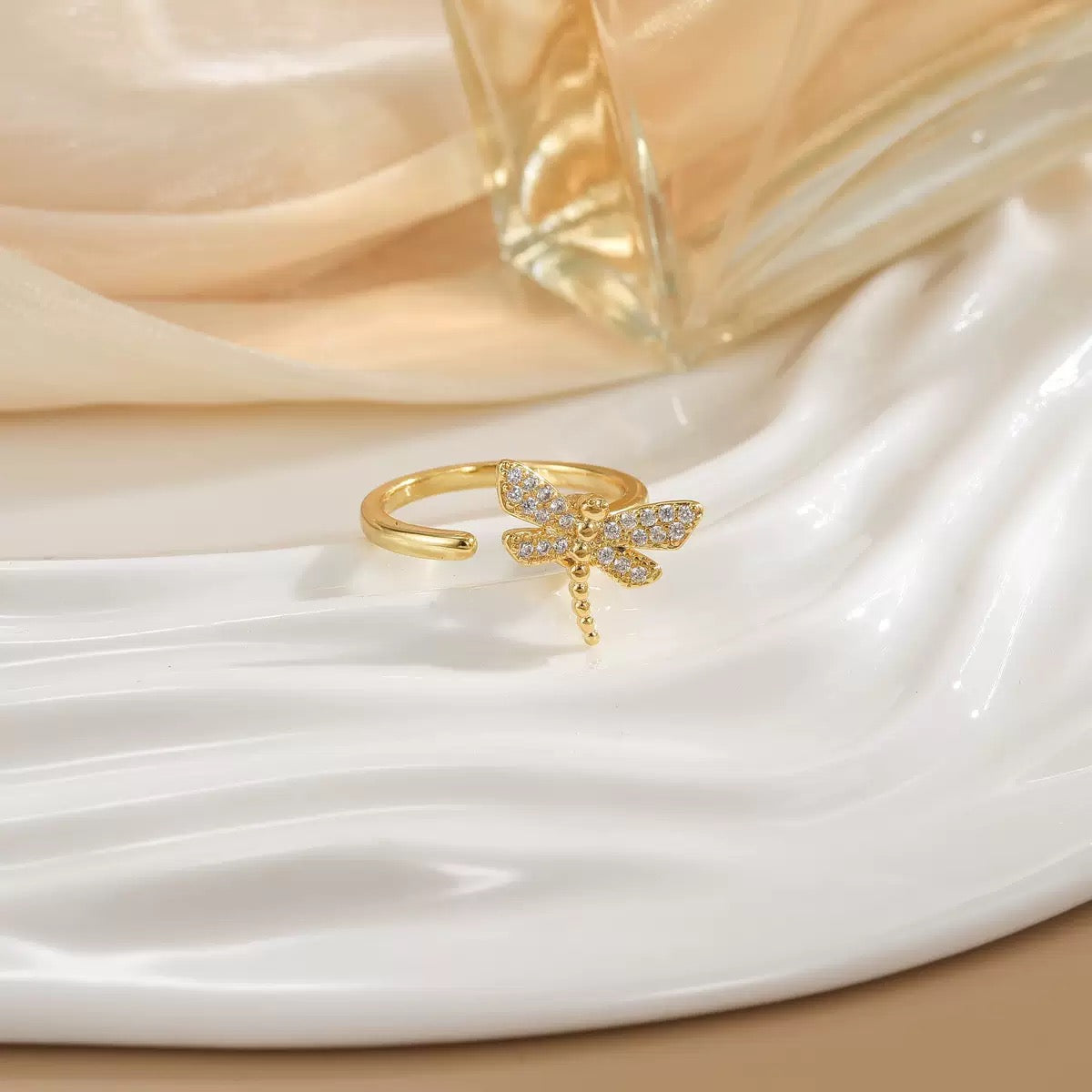 Gold Dragonfly Fidget Ring