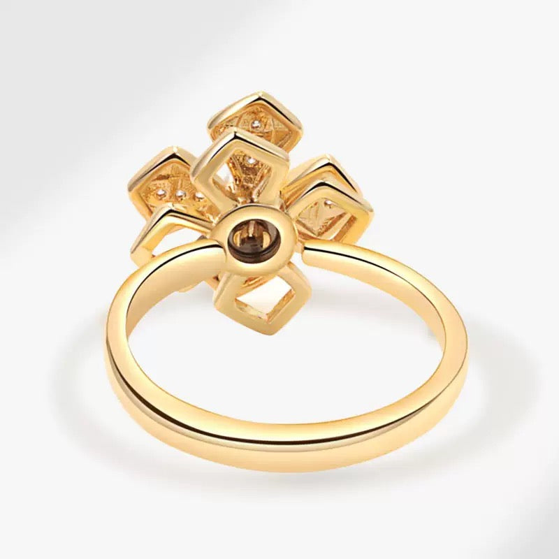 Gold pearl 4 Leaf Clover Fidget Ring