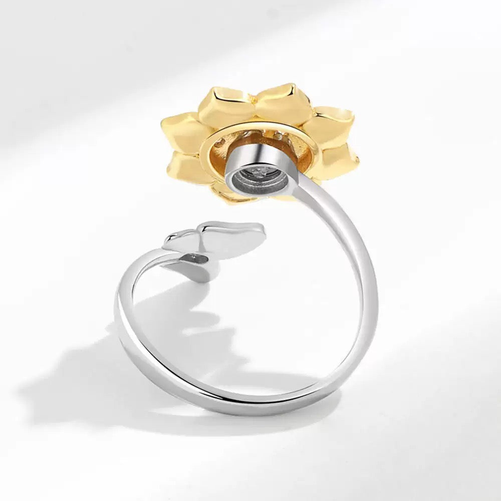 Gold Sunflower Fidget Ring