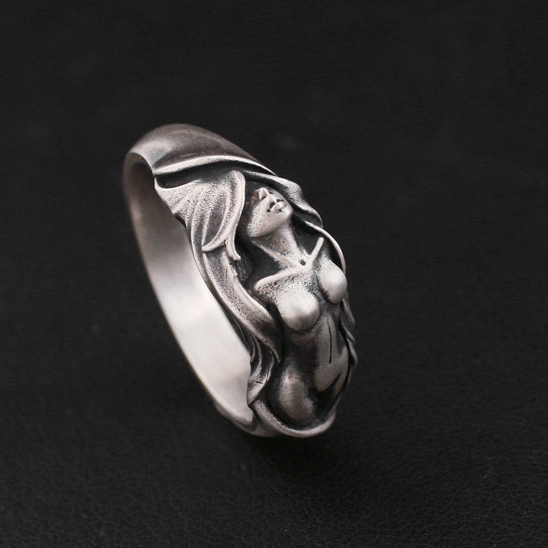 Goddess Power Graffiti Art S925 Silver Ring