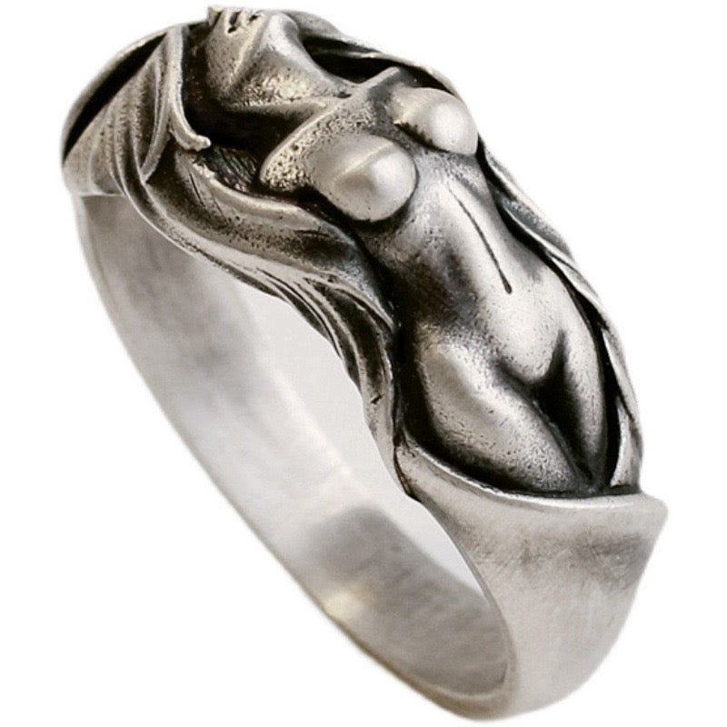 Goddess Power Graffiti Art S925 Silver Ring