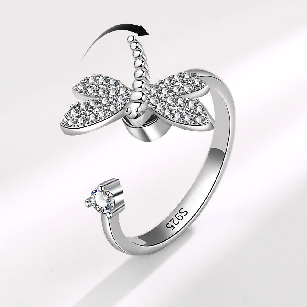 Silver Dragonfly Fidget Ring