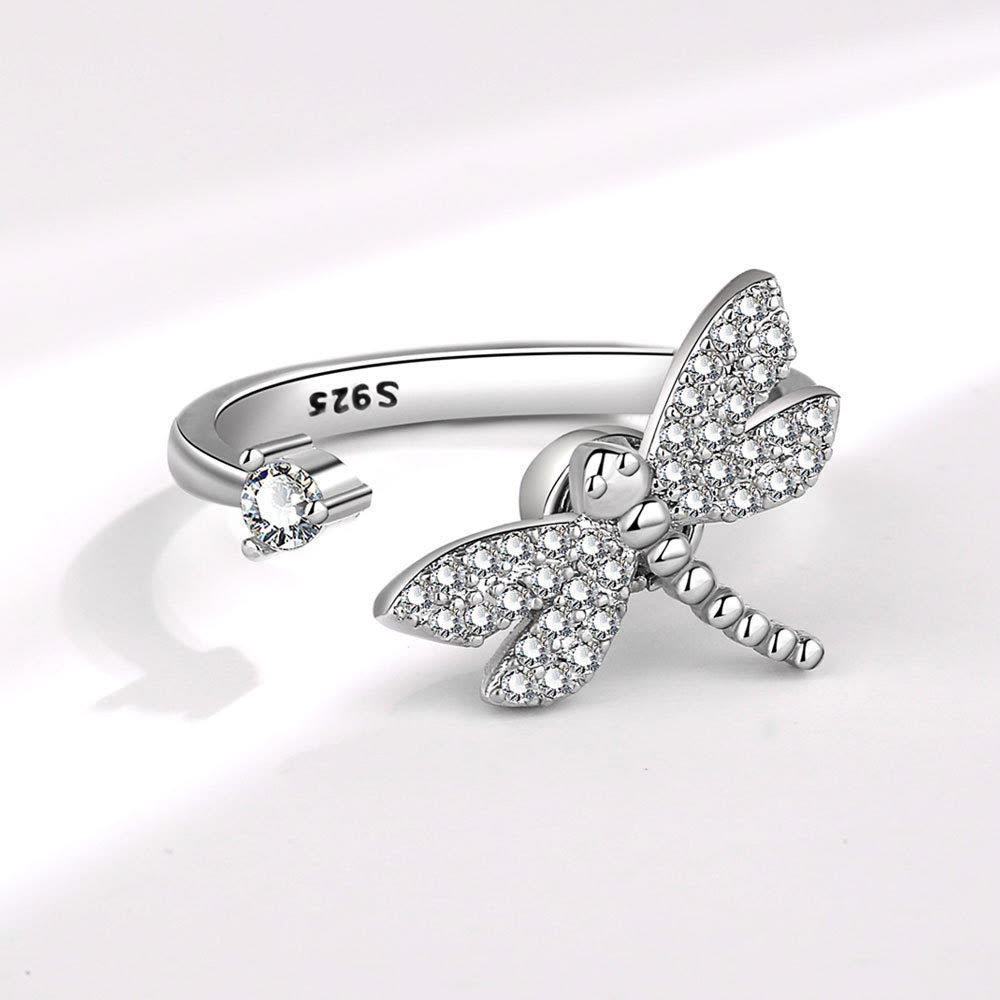 Silver Dragonfly Fidget Ring