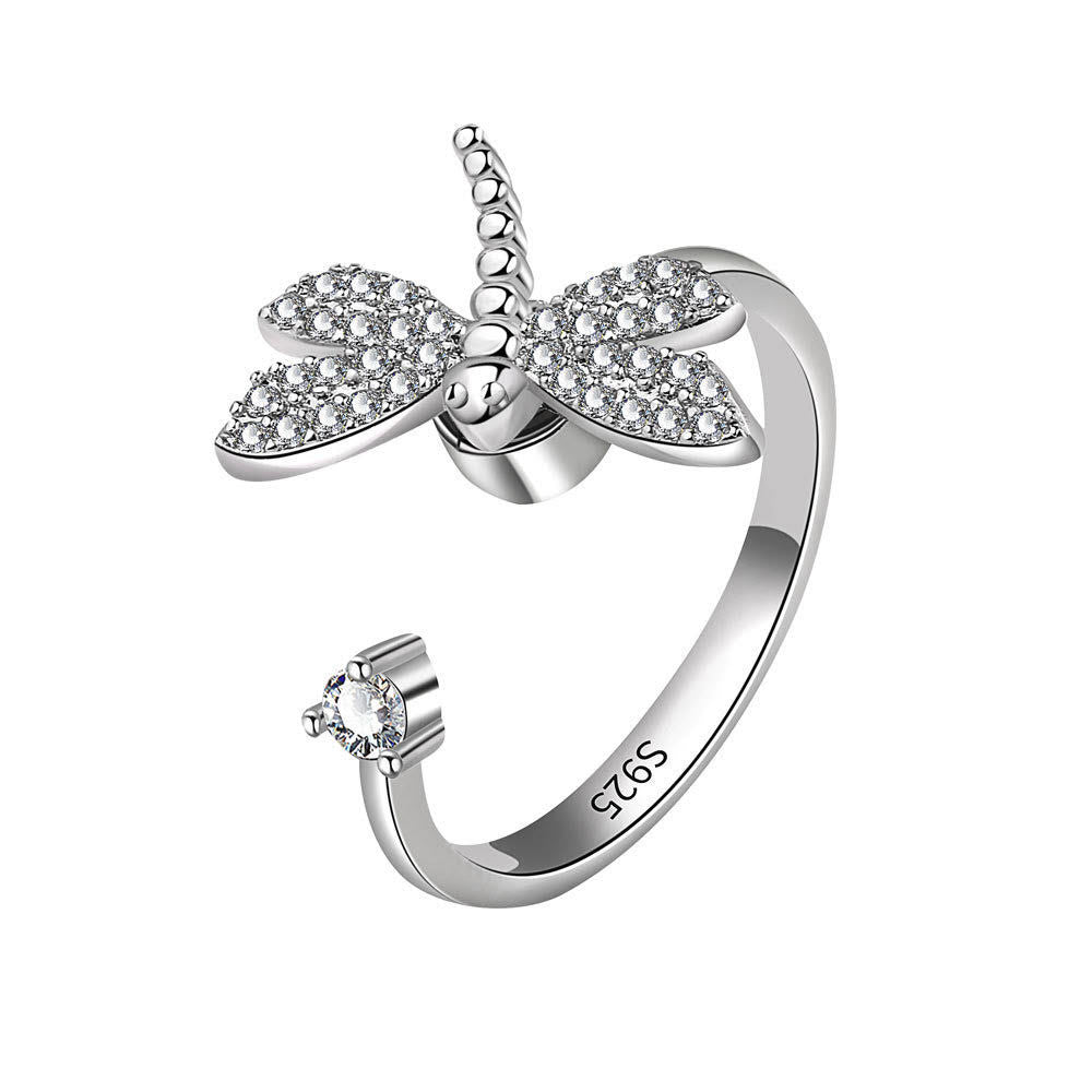 Silver Dragonfly Fidget Ring