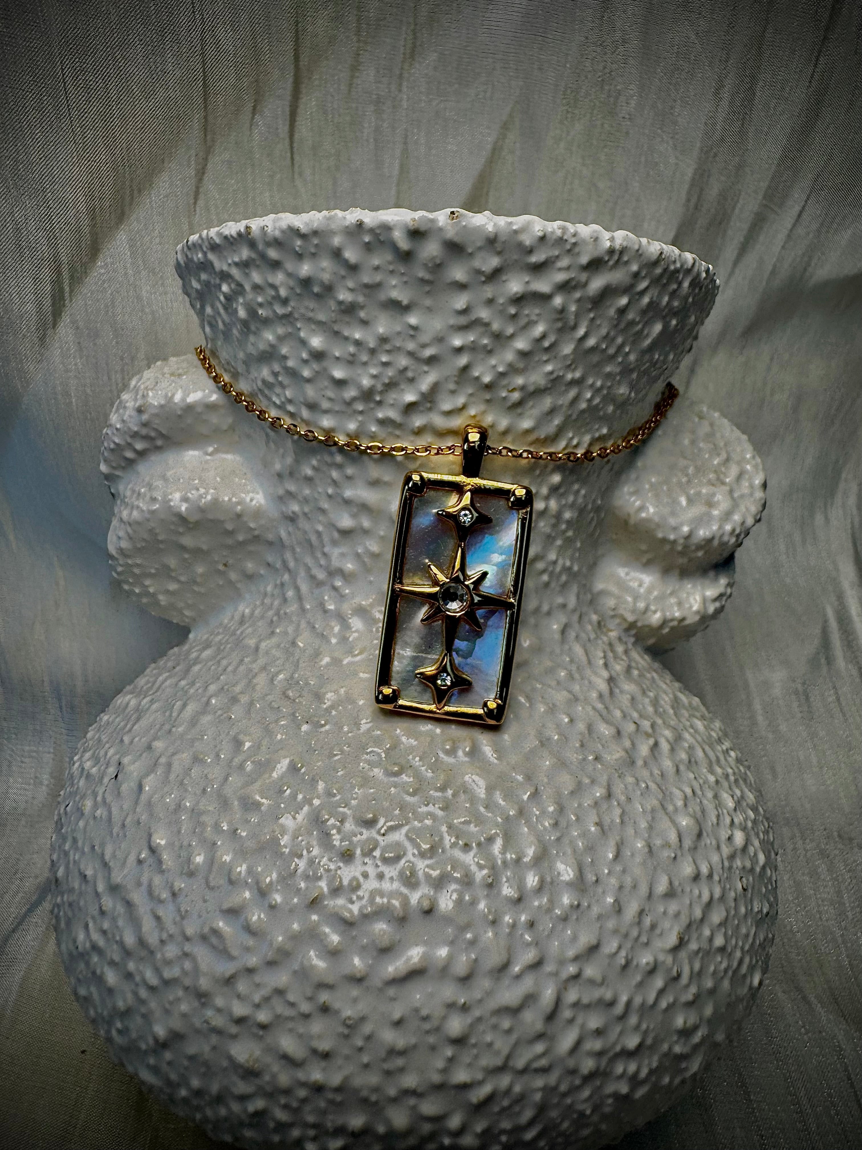 Mother of Pearl Star Tarot Pendant
