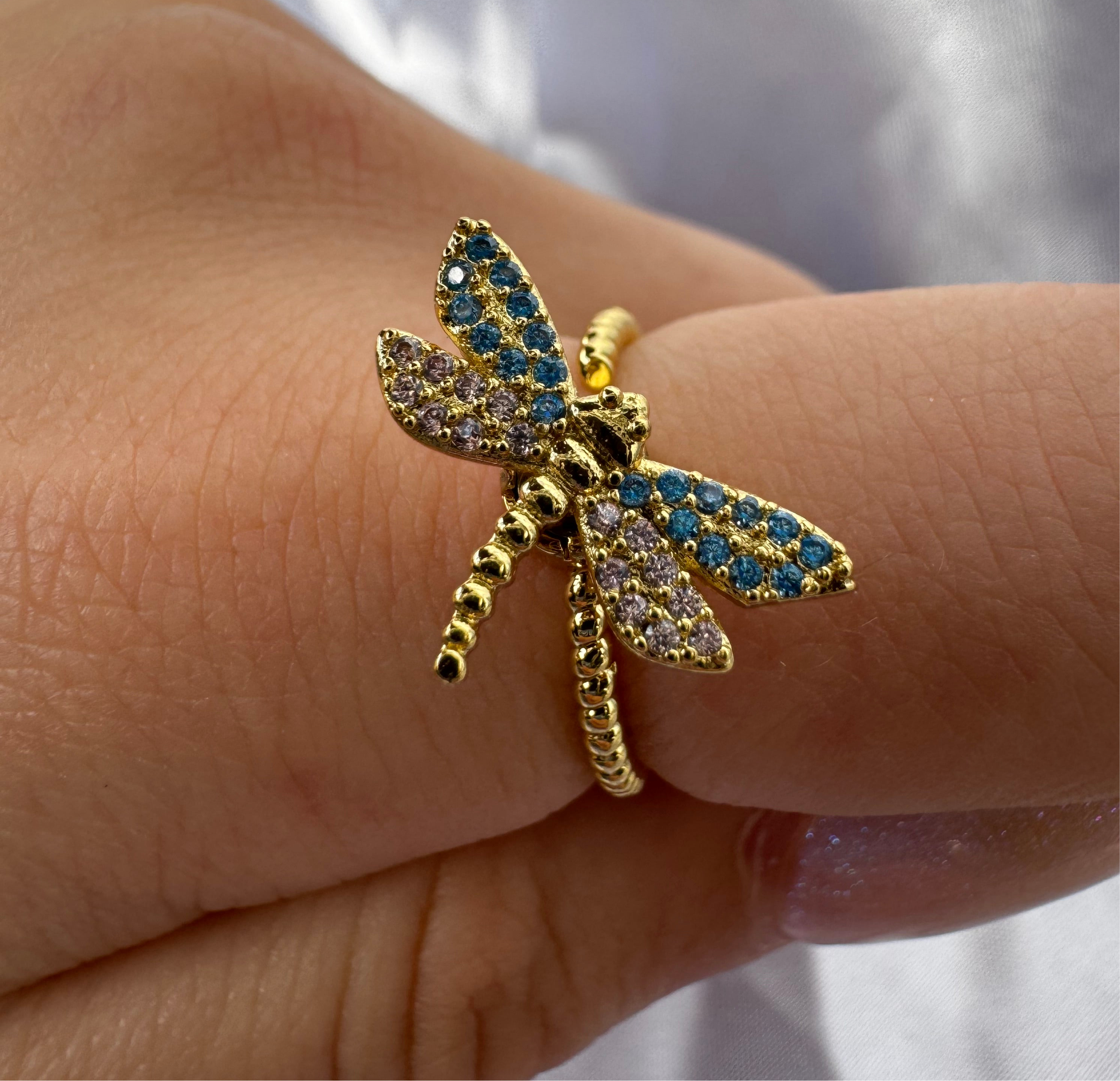 Gold Dragonfly Fidget Ring