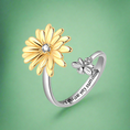 Load image into Gallery viewer, Gold Daisy Bee Fidget Ring
