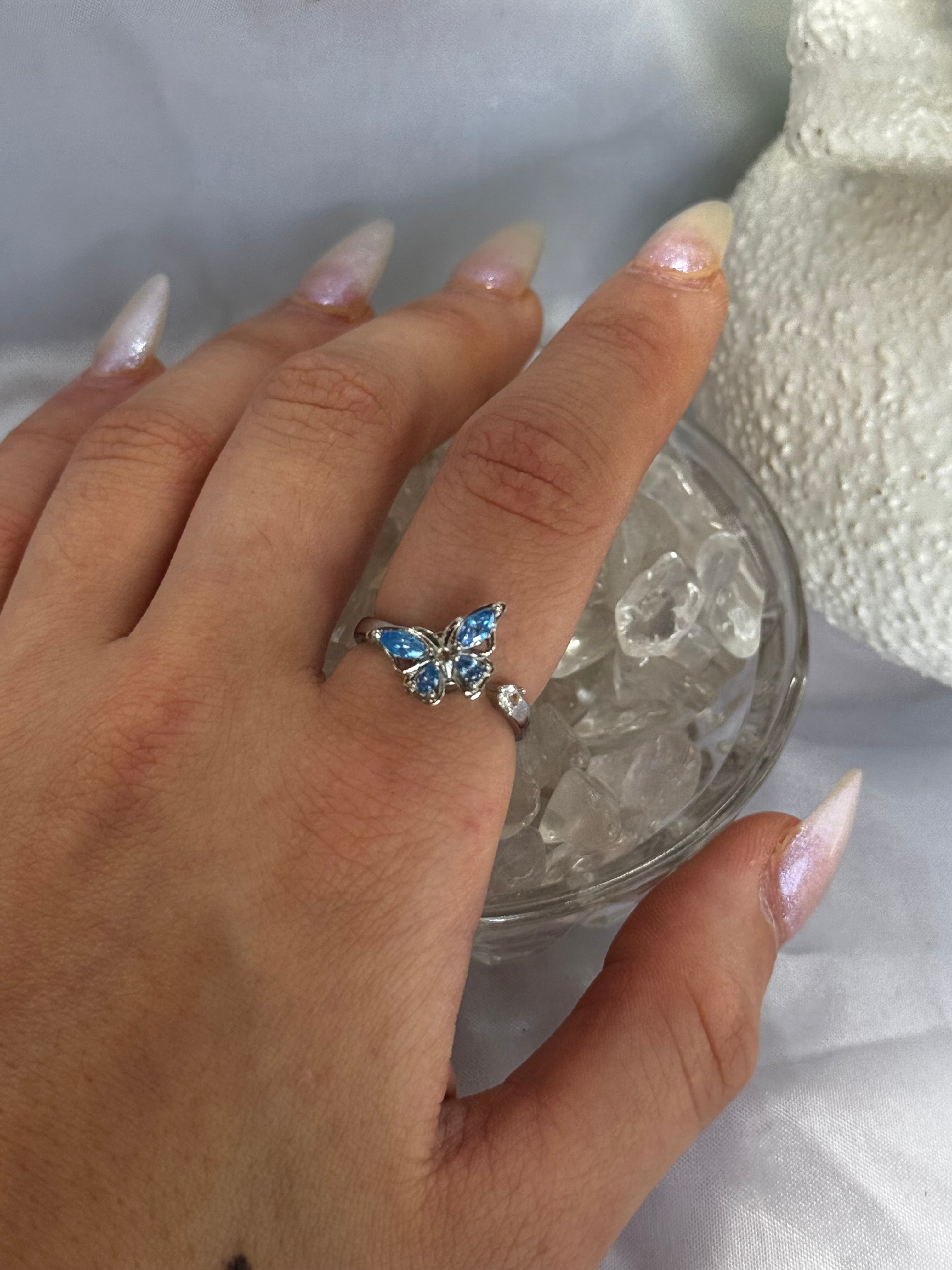 Silver/Gold Butterfly Fidget Ring