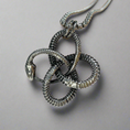 Load image into Gallery viewer, Celtic eternity knot circle snake Necklace
