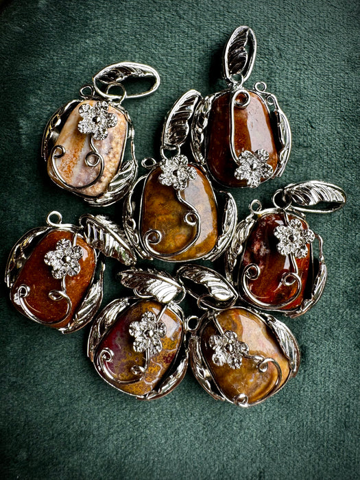 Ocean Jasper Floral Pendant