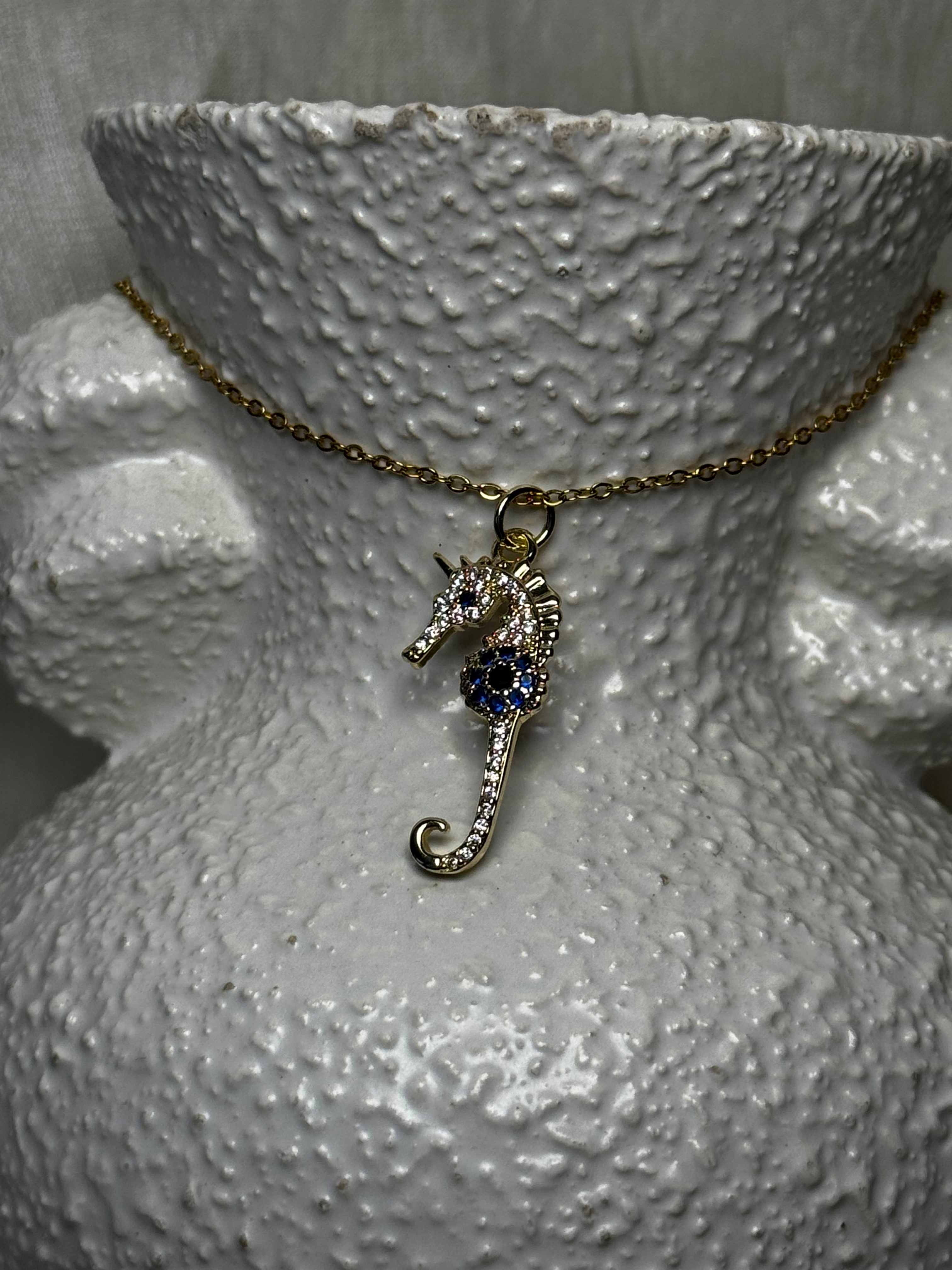 Evil Eye Seahorse Pendant