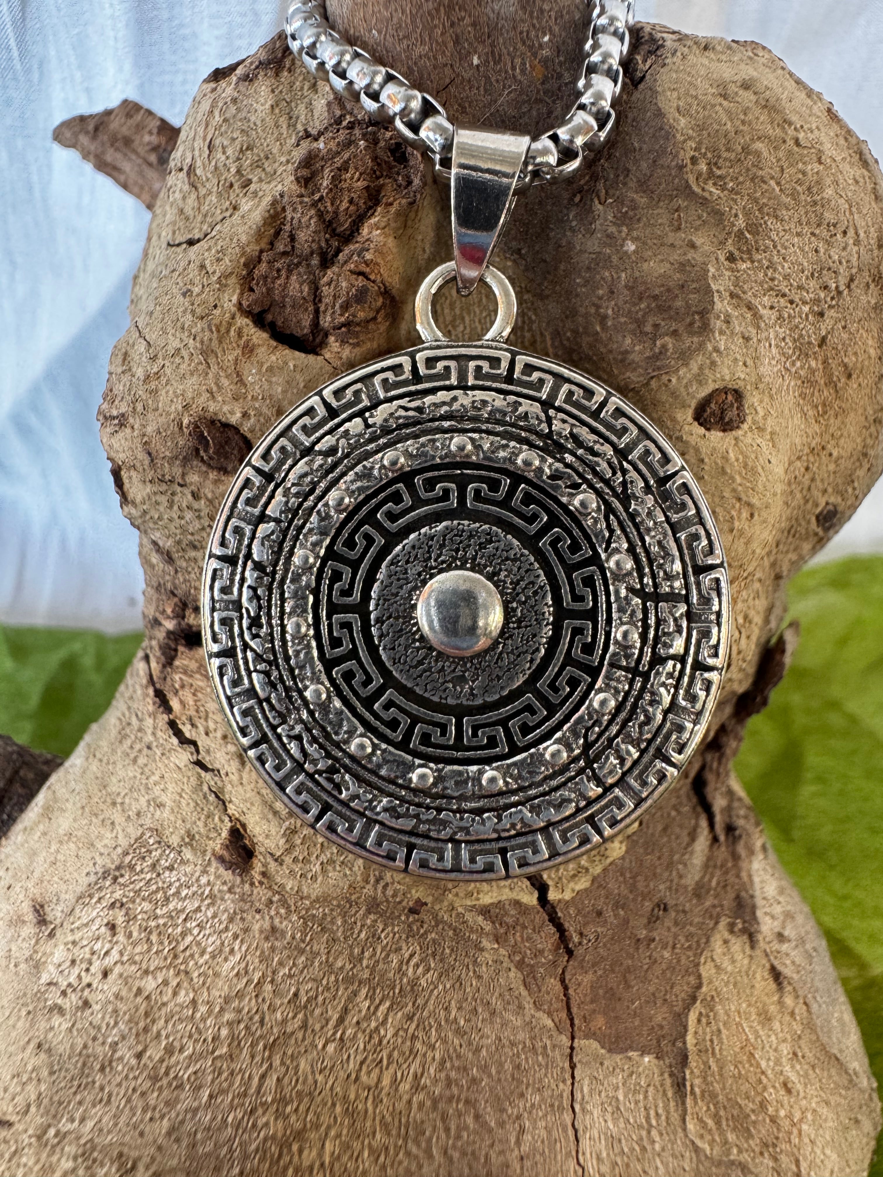 Silver Gladiator Helmet Stainless Steel Pendant
