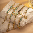 Load image into Gallery viewer, Bohemian style Gold Gemstone bracelet
