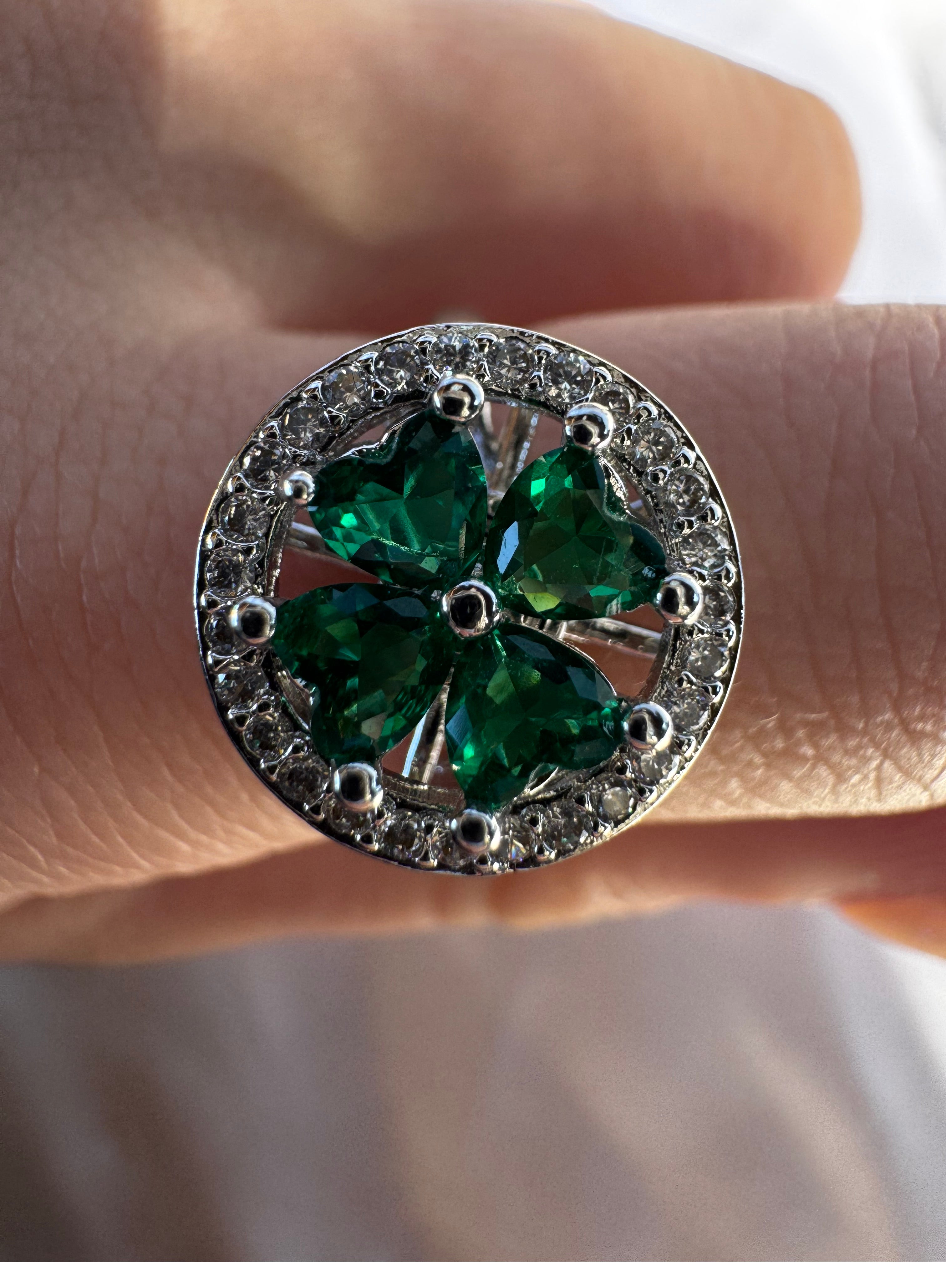 Green 4 Leaf Clover Fidget Ring