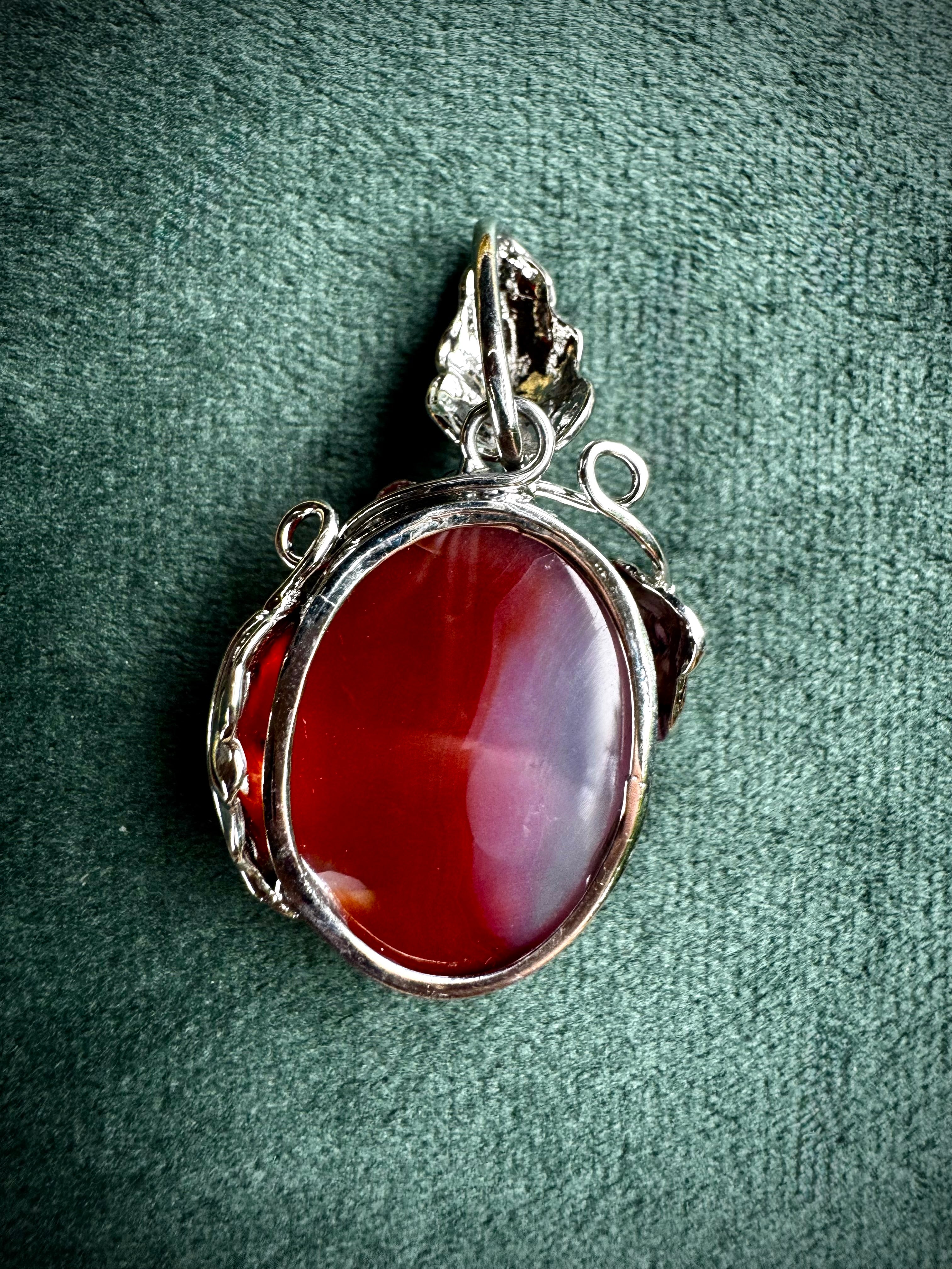 Carnelian Floral Pendant