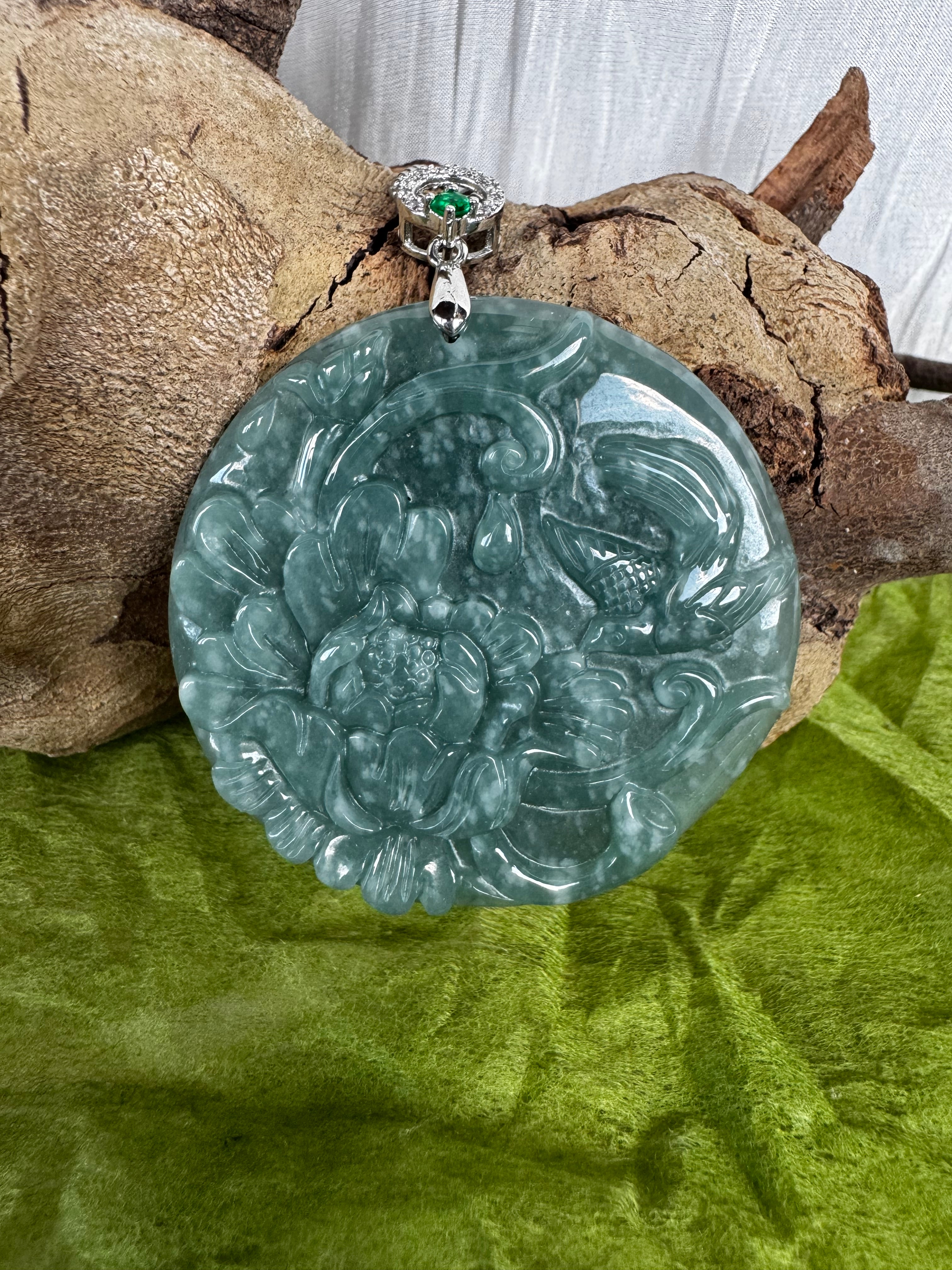 Jade Lotus Pendant