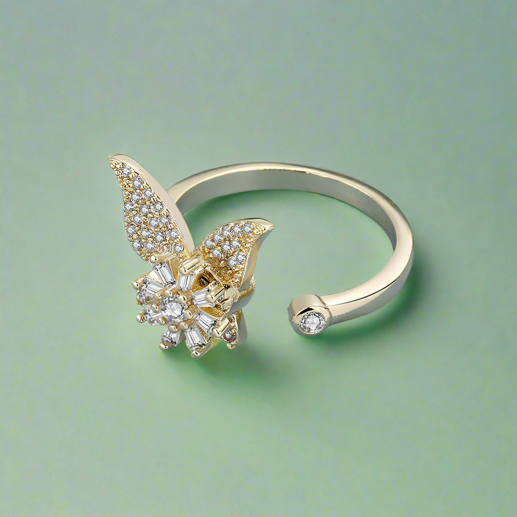 Silver / Gold Butterfly Fidget Ring