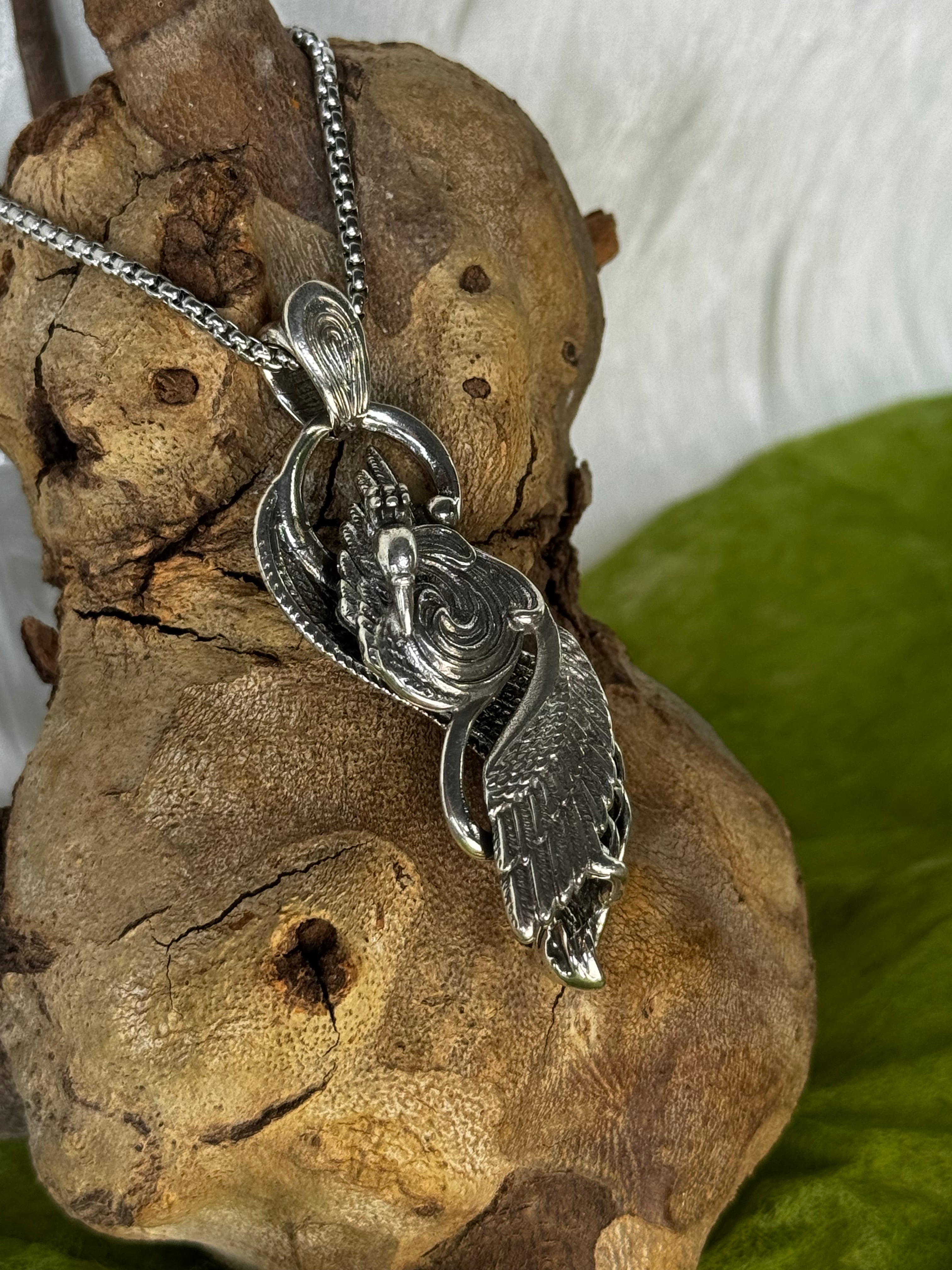 Silver Peacock Stainless Steel Pendant