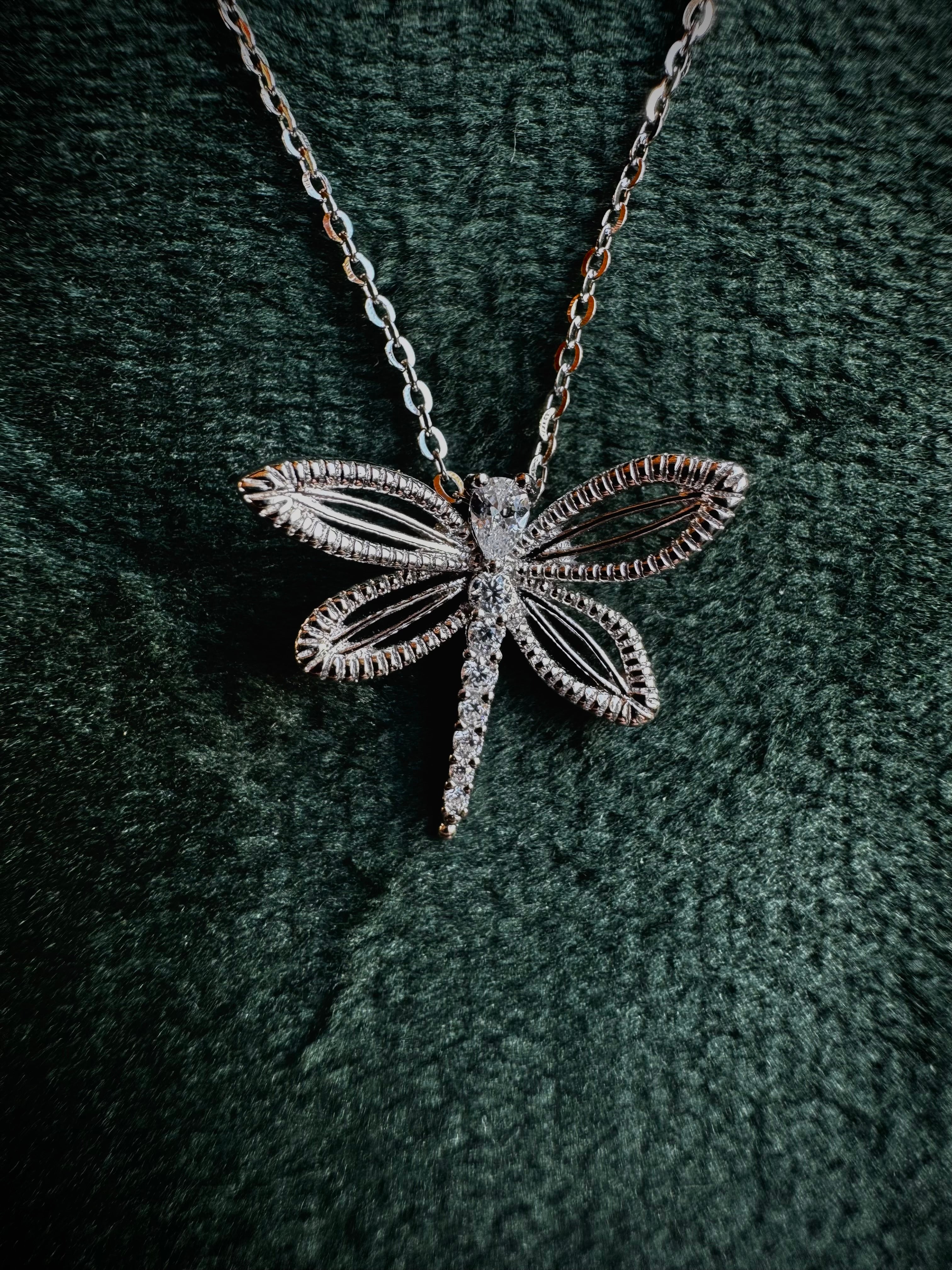 S925 Sparkling Dragonfly Necklace