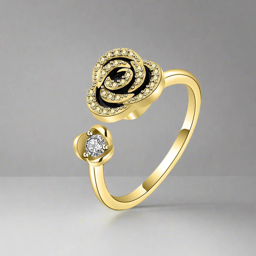 Golden Daisy Bee Fidget Ring