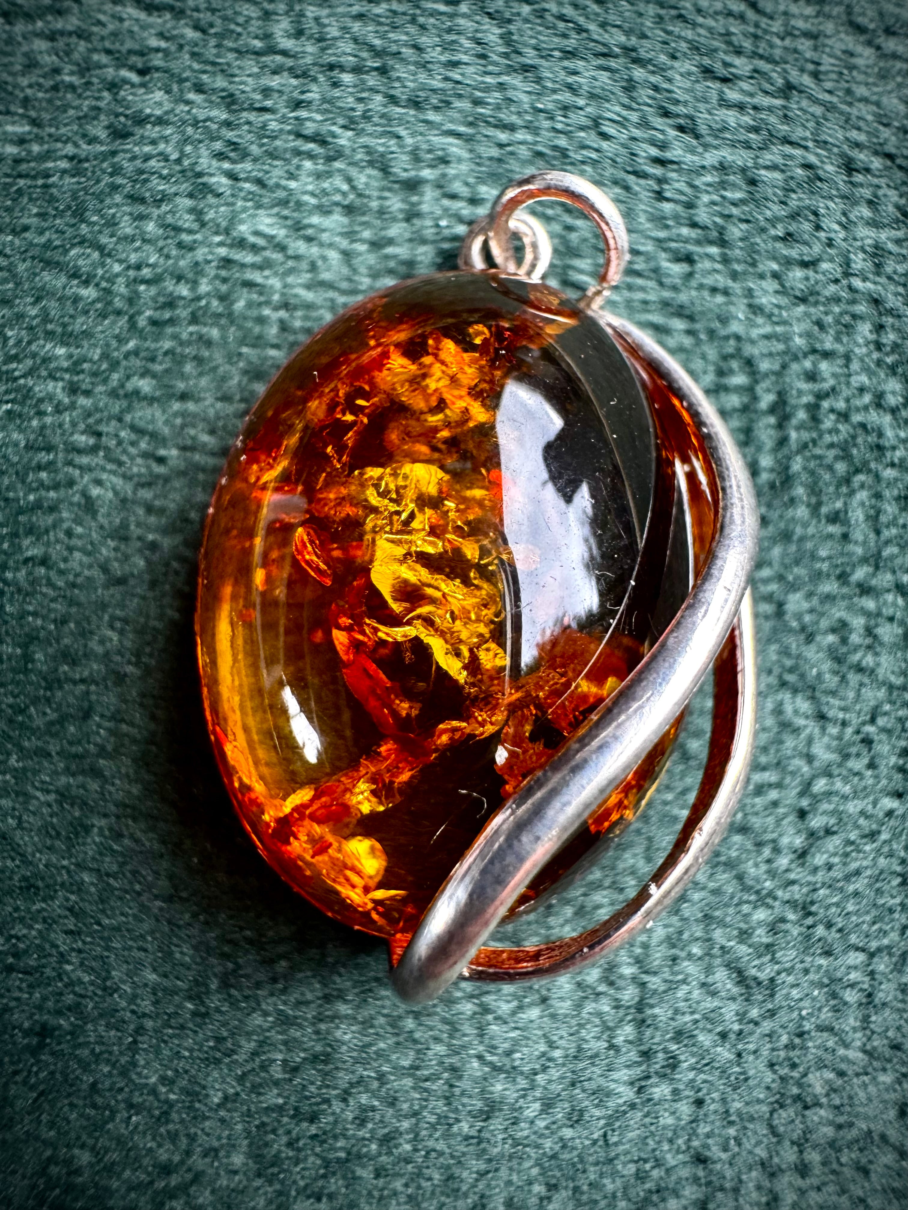 S925 Baltic Amber Pendants