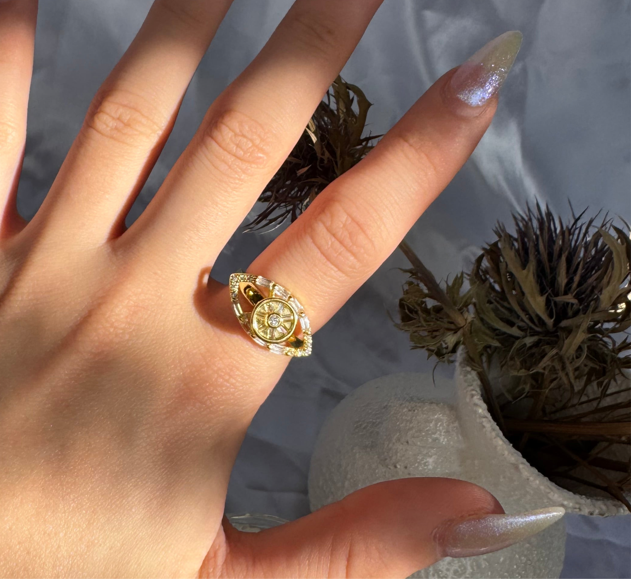 Gold Evil Eye Fidget Ring