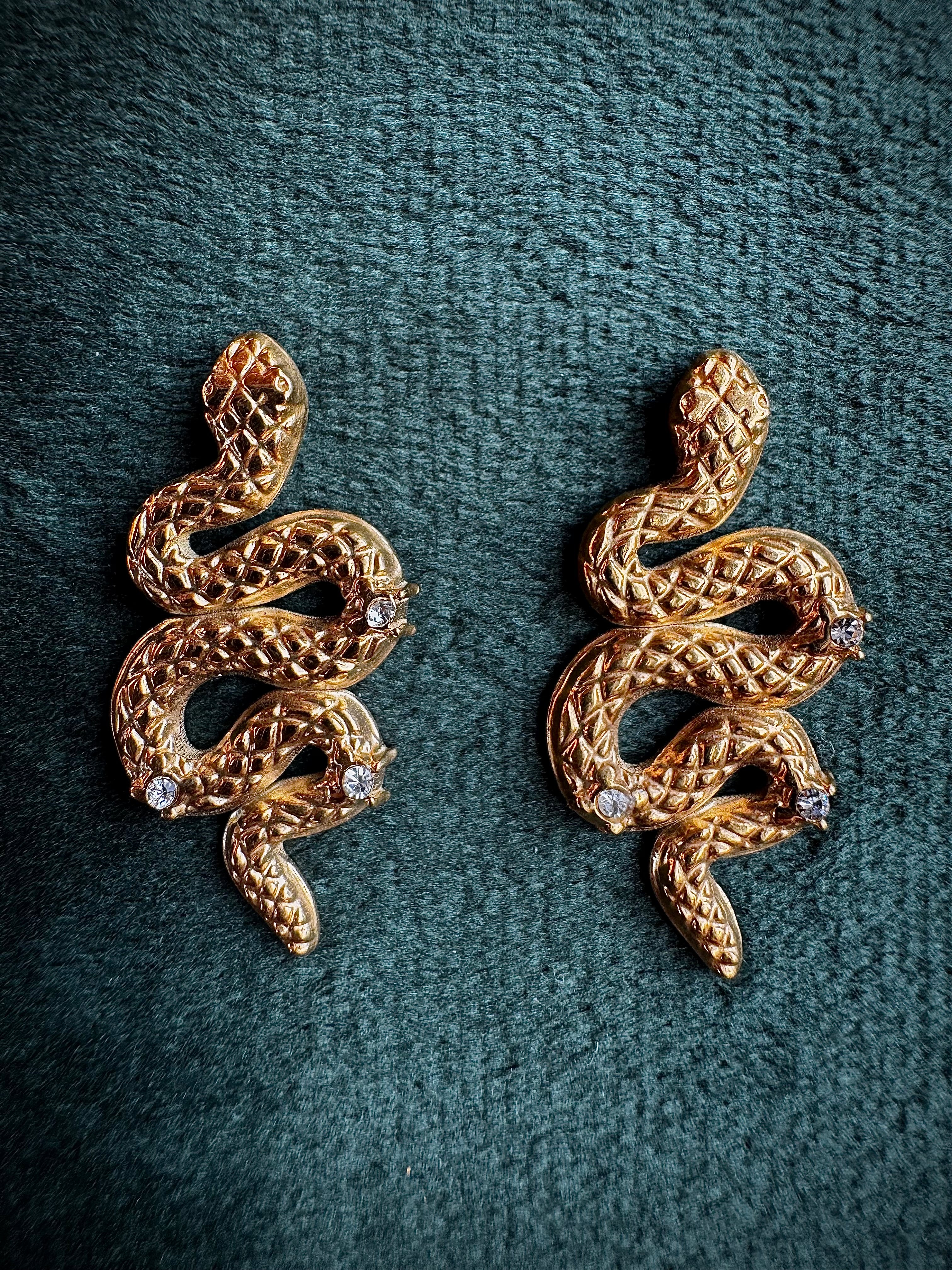 Gold Snake Earrings