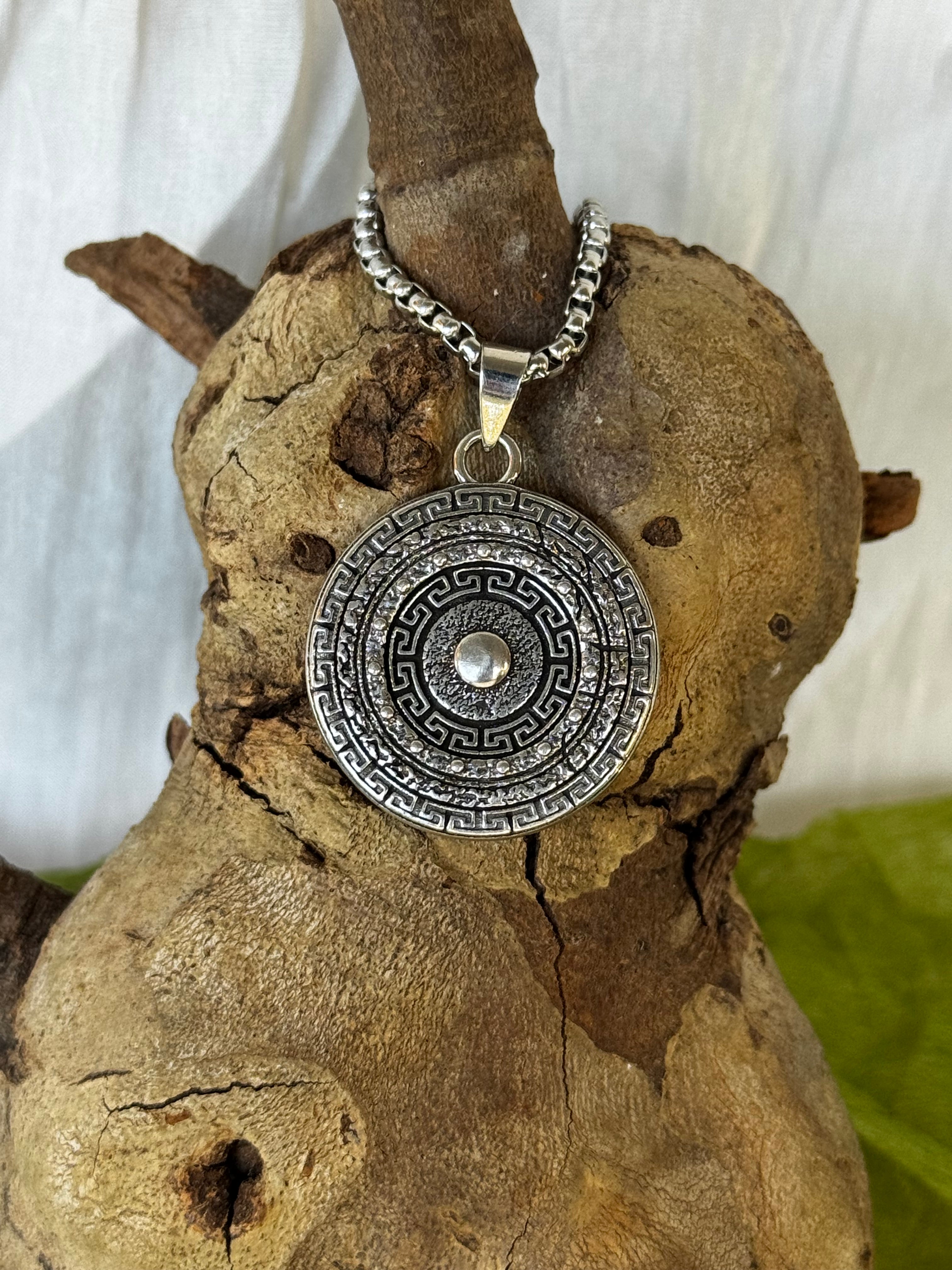 Silver Gladiator Helmet Stainless Steel Pendant