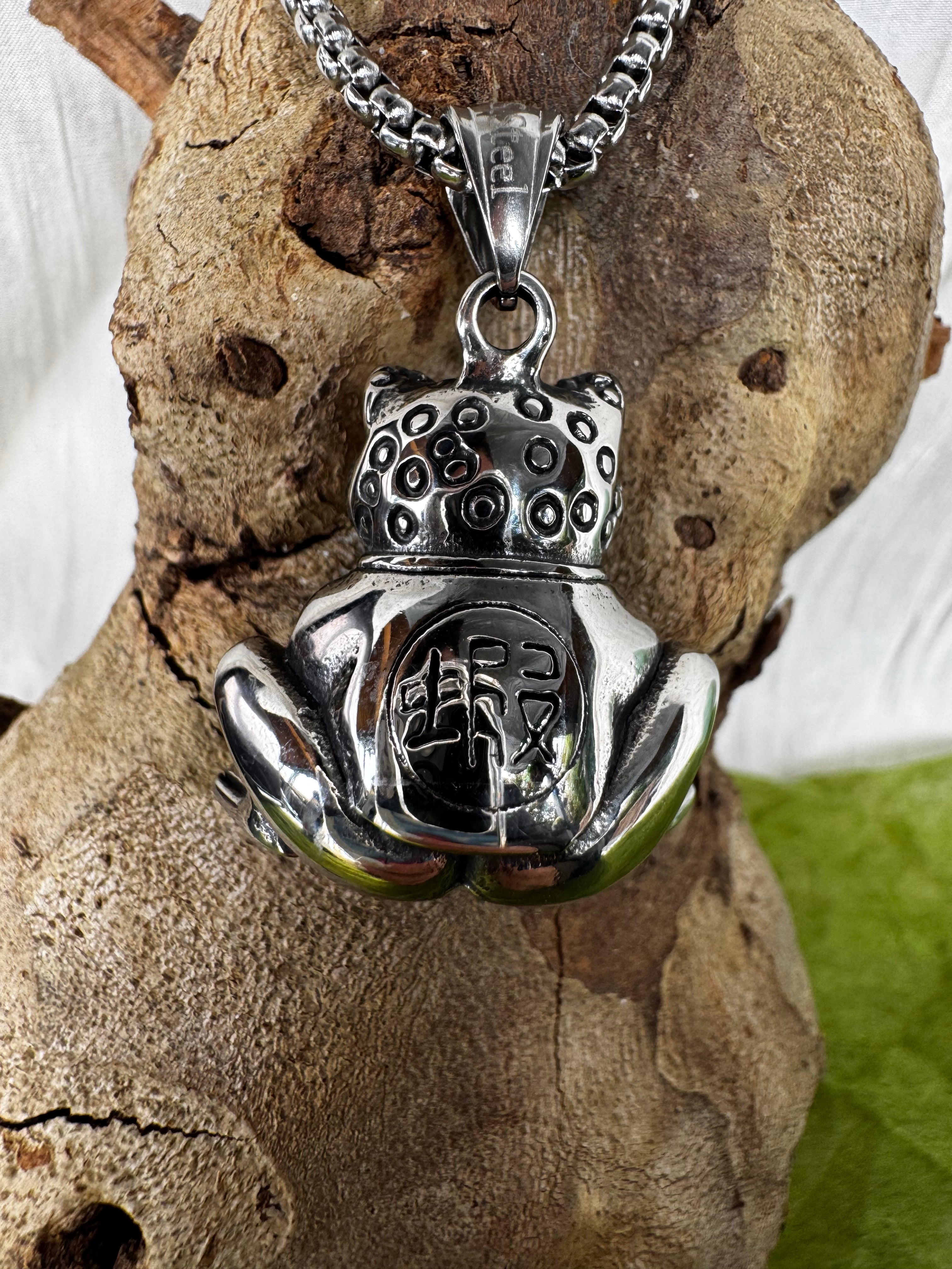 Grumpy Frog Stainless Steel Pendant