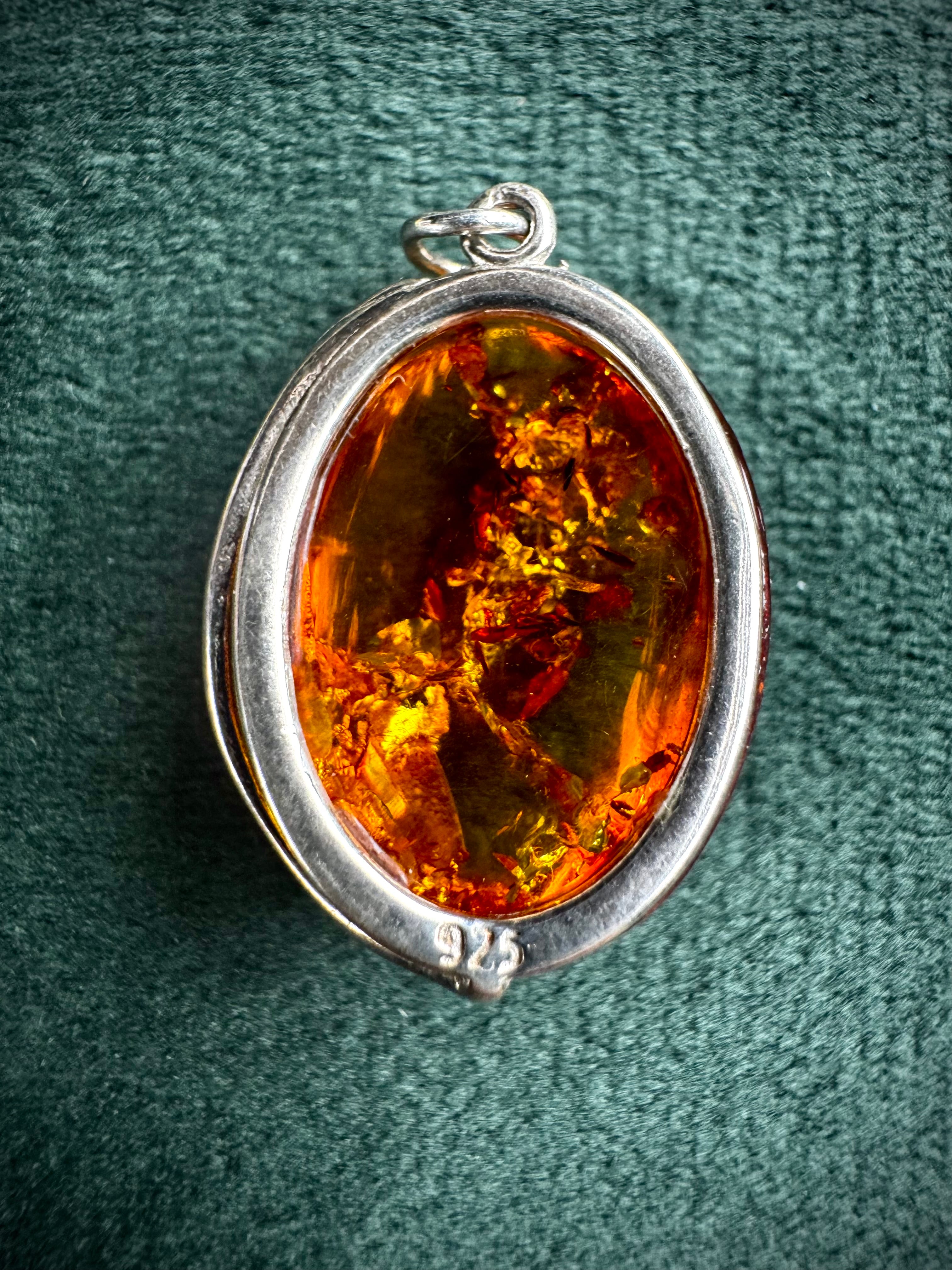 S925 Baltic Amber Pendants