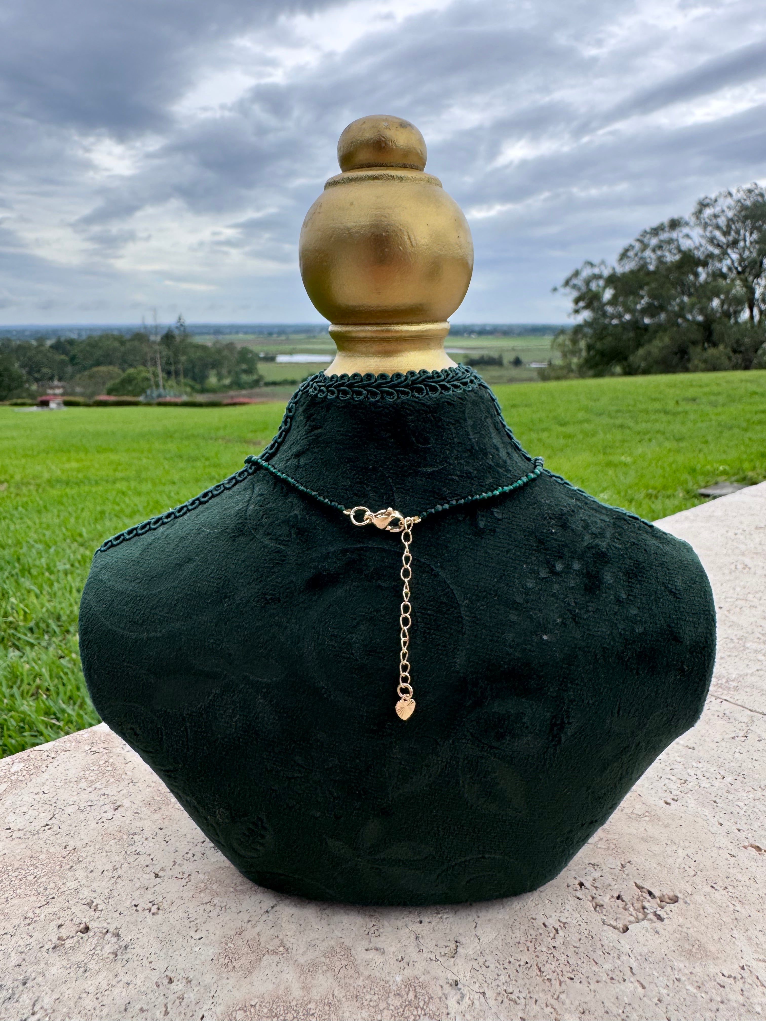 Green Goldstone and Aventurine Necklace
