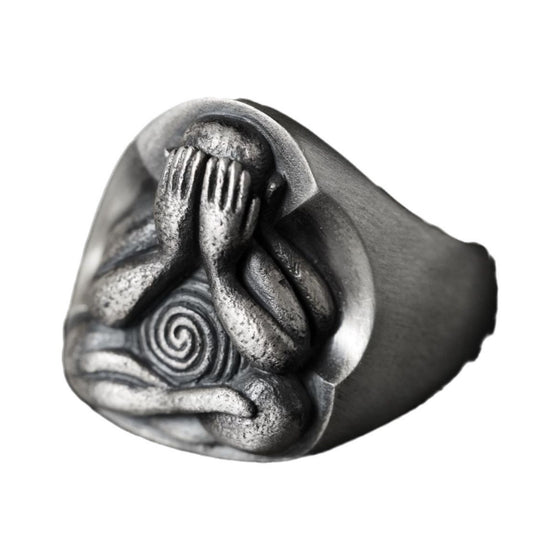 Meditation Buddha Spiritual silver Ring