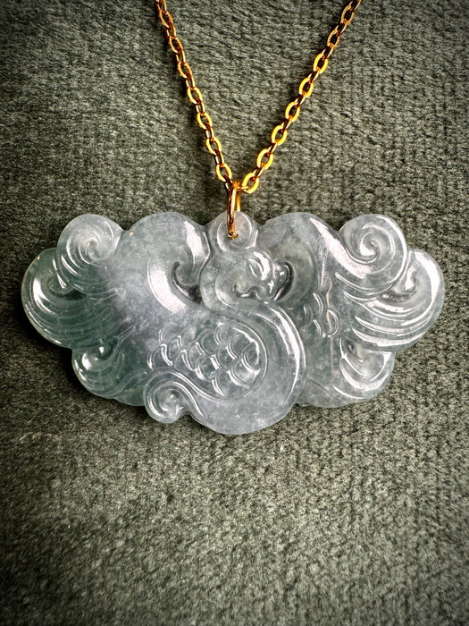 Blue Jade Phoenix Pendant