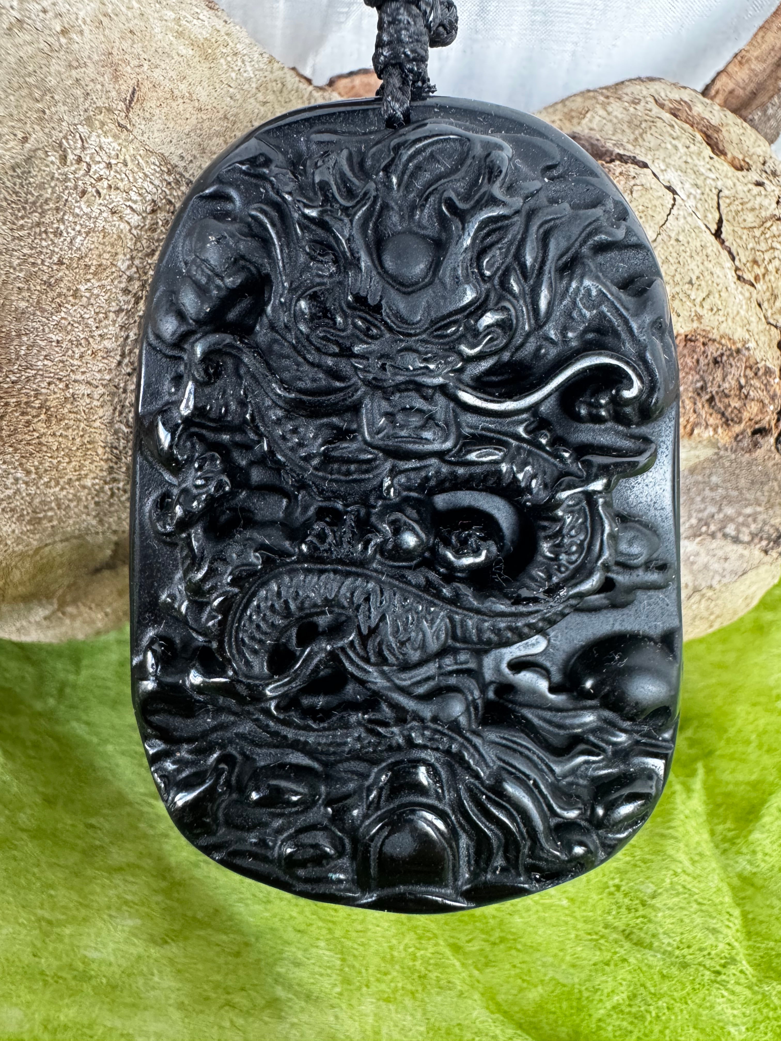Obsidian Dragon Pendants