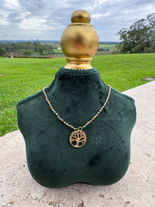 Peridot & Tiger’s Eye Tree of Life Choker