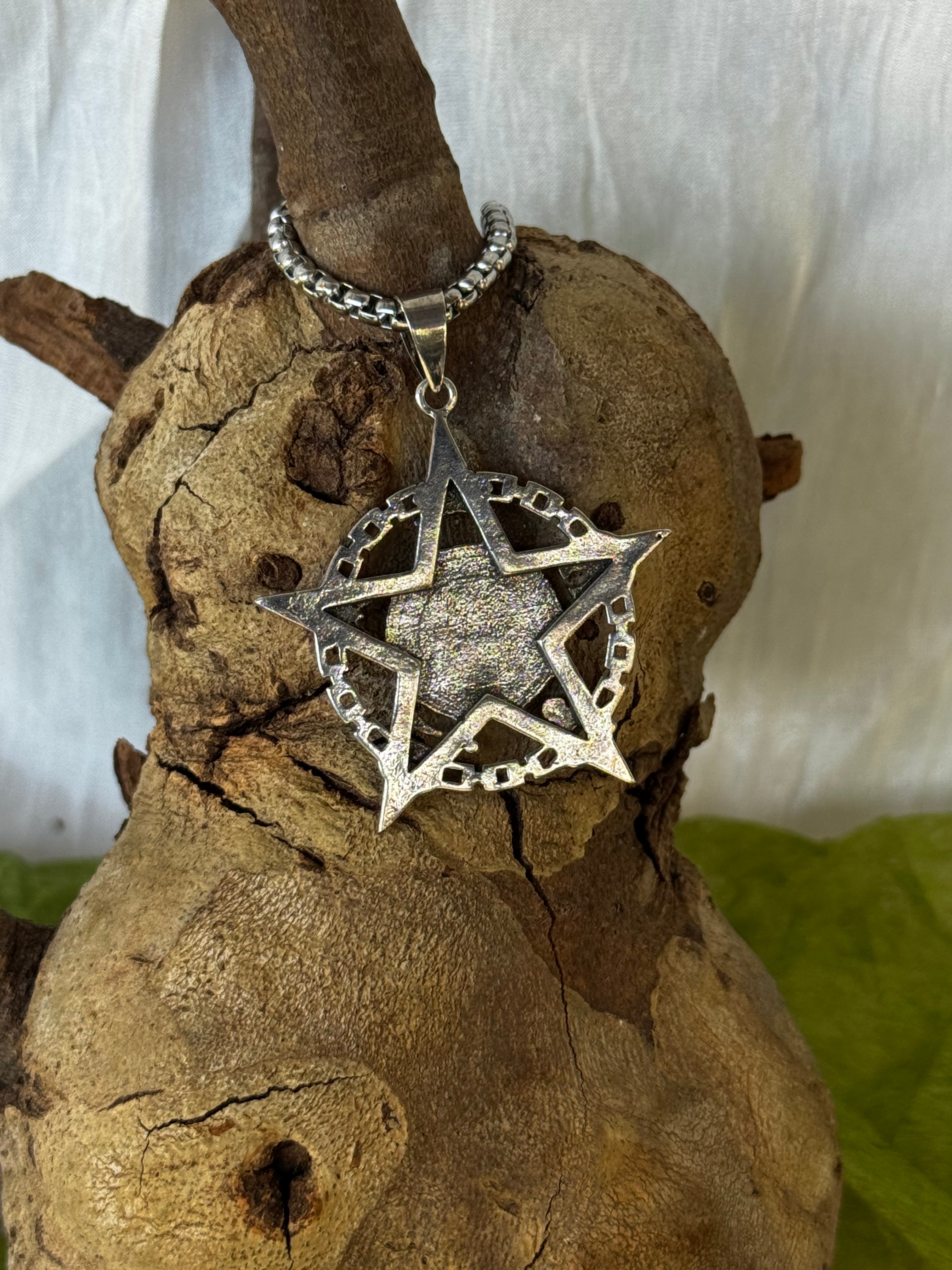 Silver Pirate star Stainless Steel Pendant