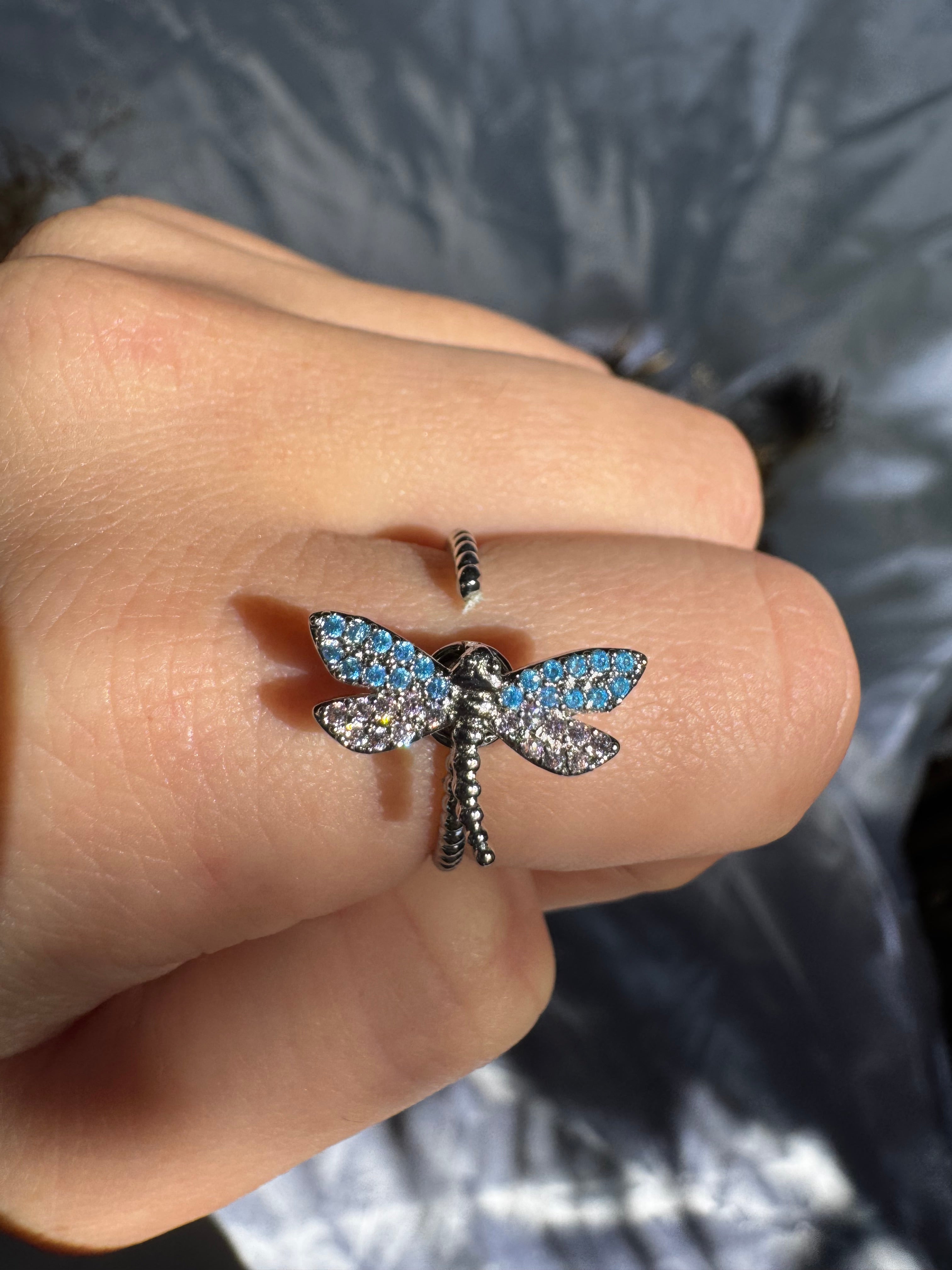 Silver Dragonfly Fidget Ring